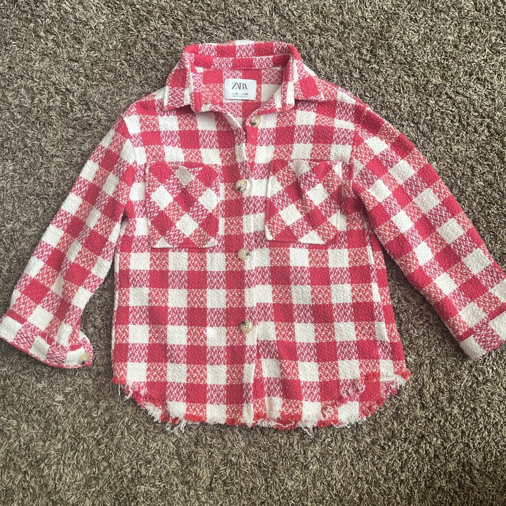 Zara Kids Red Checkered Shirt
